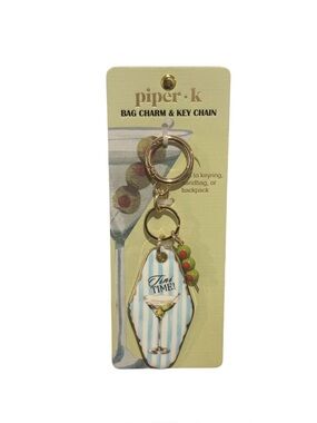 Piper K Martini Time Bag Charm Key Chain with Olive Charm